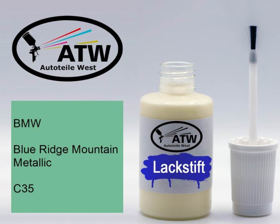 BMW, Blue Ridge Mountain Metallic, C35: 20ml Lackstift, von ATW Autoteile West.